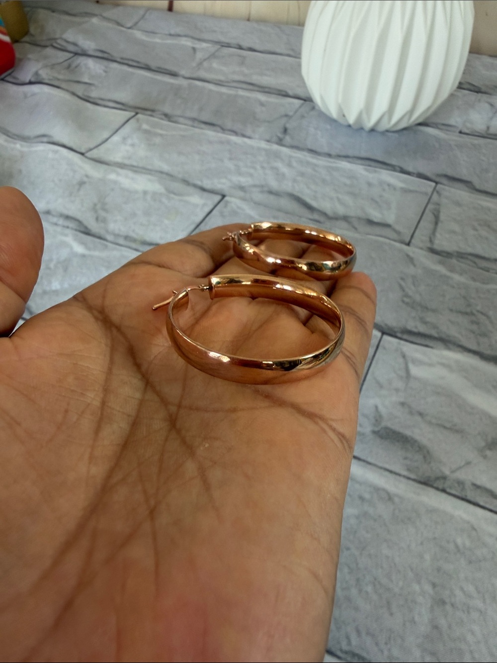 Milor bronze Italy Hoop Earrings - Picture 7 of 7